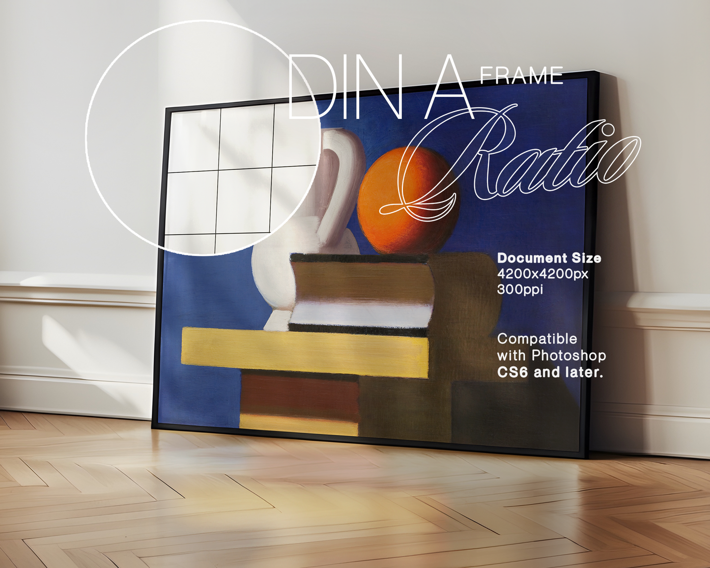 DIN A Landscape Leaning Frame Mockup