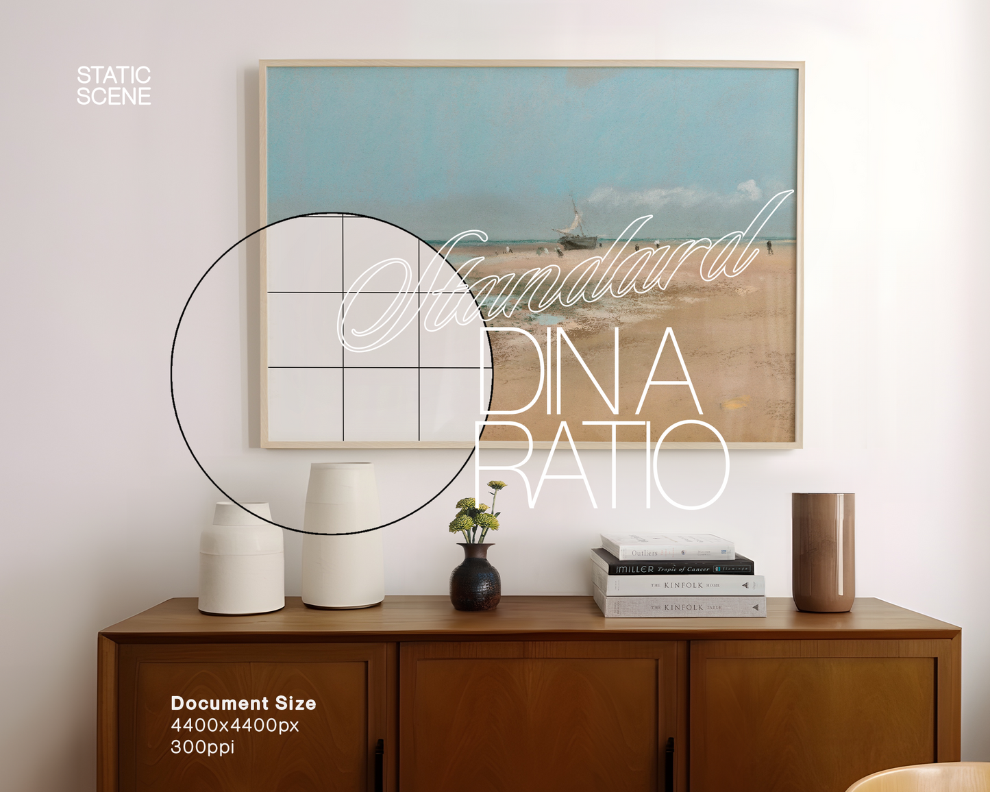 DIN A Landscape Frame Sideboard Mockup