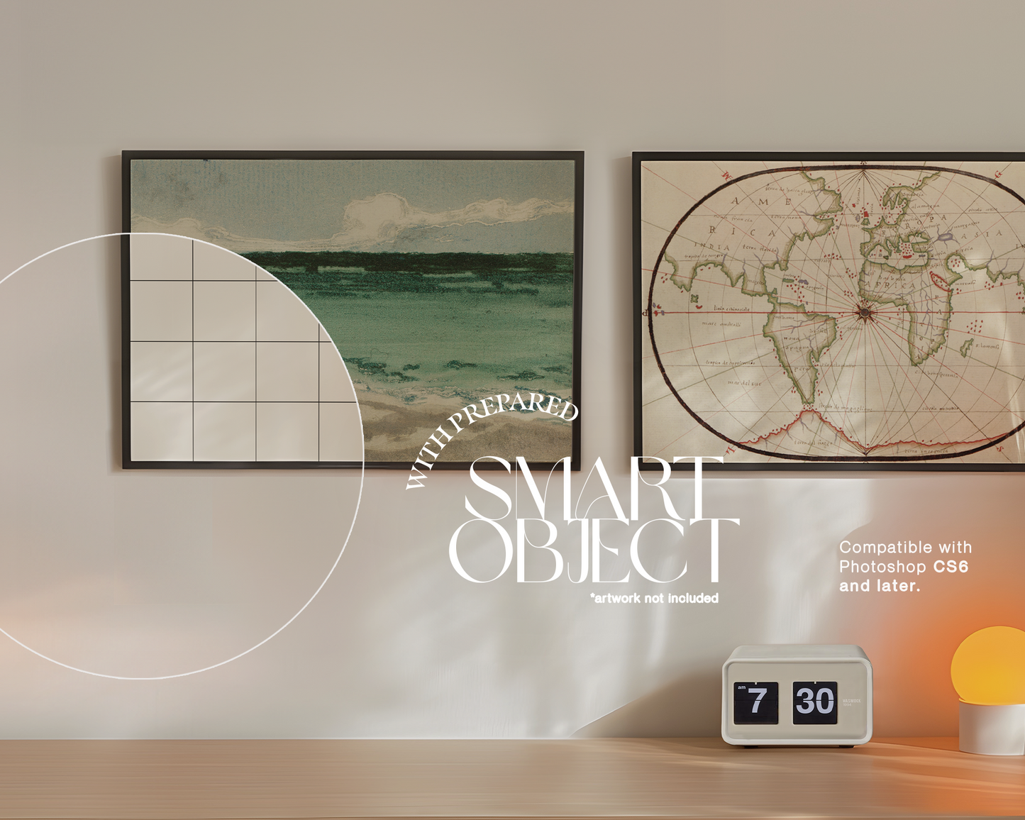 DIN A Set of Two Landscape Frames Retro Mockup