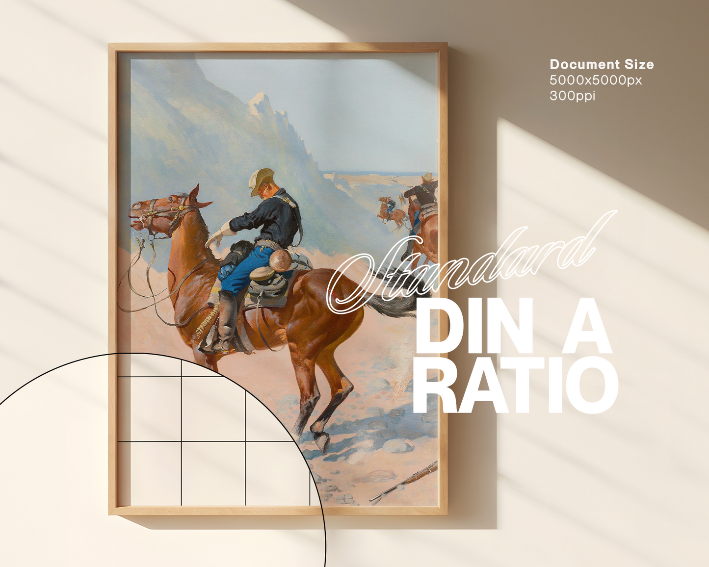 DIN A Vertical Wood Frame in Minimalist Scene Mockup