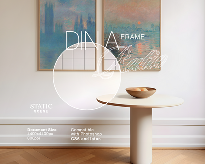 2 DIN A Frames Entryway Interior Mockup