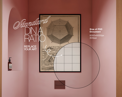 DIN A Black Frame Pink Loo Mockup