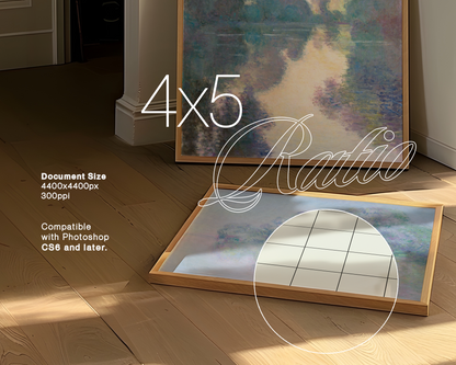 Two 4x5 Frames Corner Loft Interior Mockup