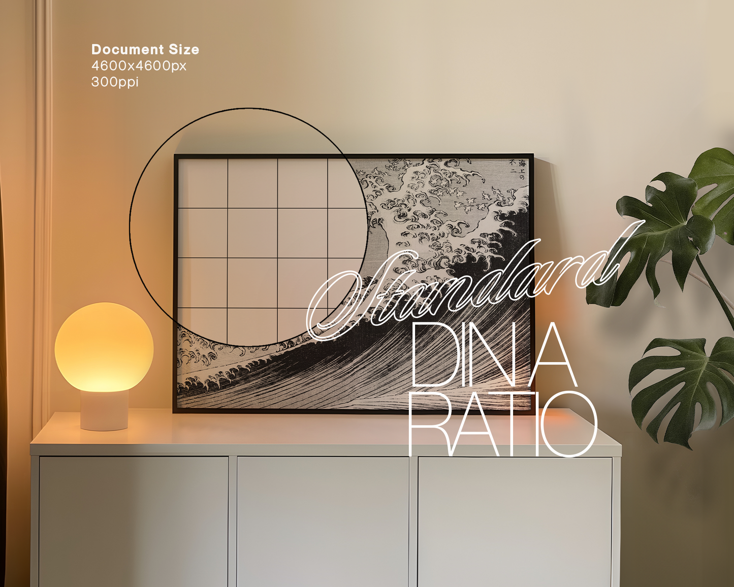 DIN A Large Landscape Frame in Minimalist Scene Mockup