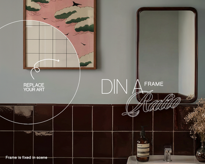 DIN A Frame Moody Bathroom Mockup
