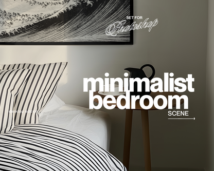 DIN A Set of Two Black Frames in Bedroom Scene Mockup