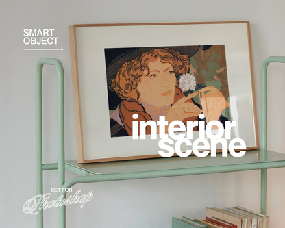 DIN A Landscape Frame on Retro Shelf Mockup