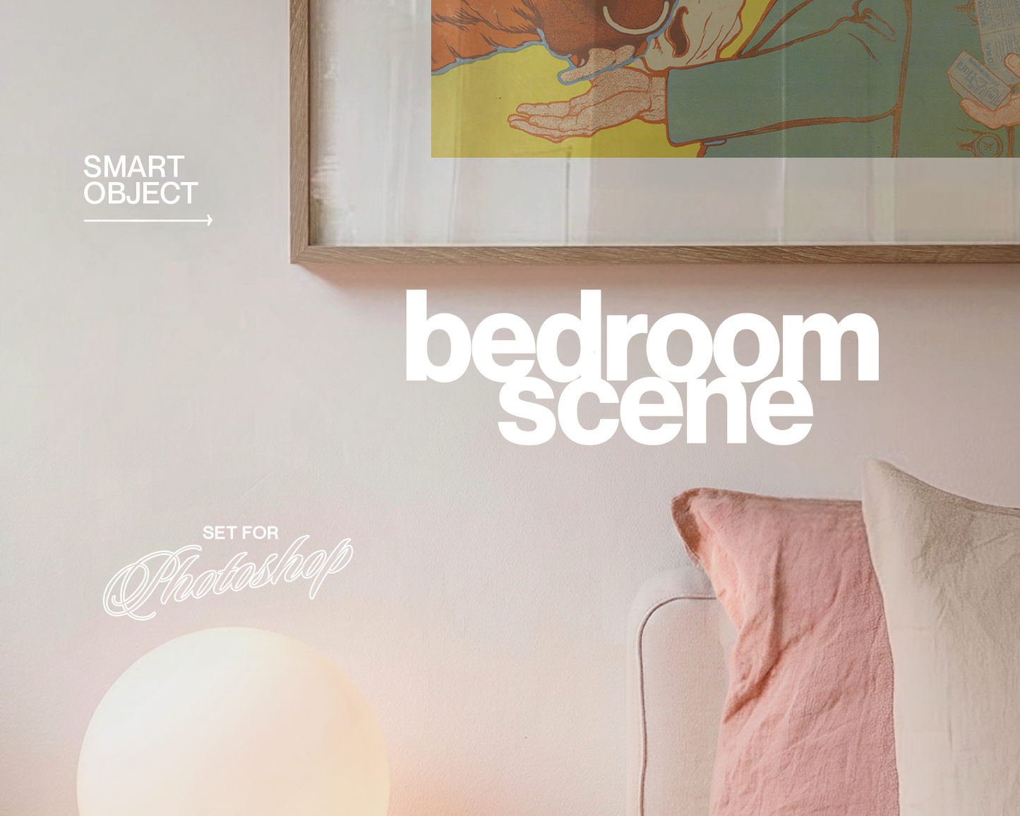 DIN A Landscape Frame Sweet Bedroom Mockup