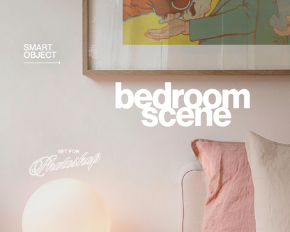 DIN A Landscape Frame Sweet Bedroom Mockup