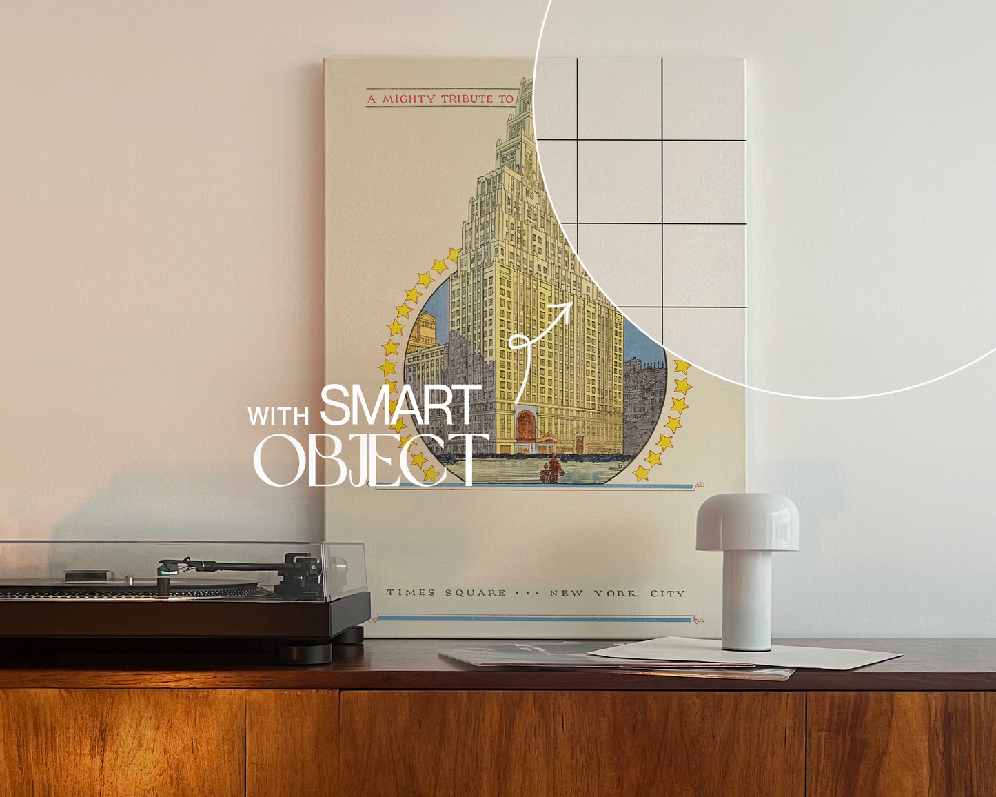 DIN A Vertical Canvas on Sideboard Mockup