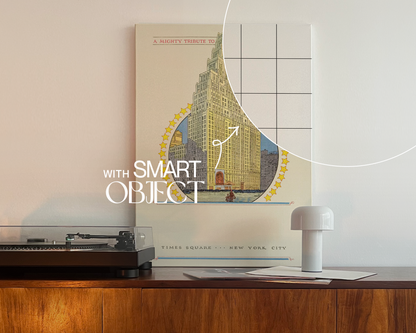 DIN A Vertical Canvas on Sideboard Mockup