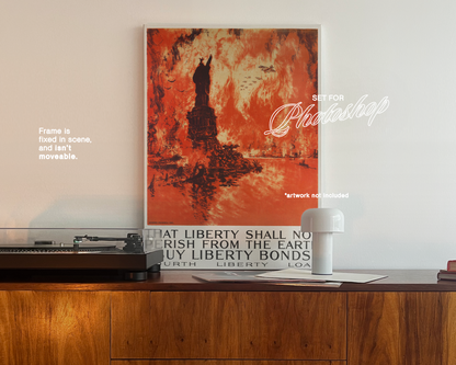 DIN A Vertical Canvas on Sideboard Mockup