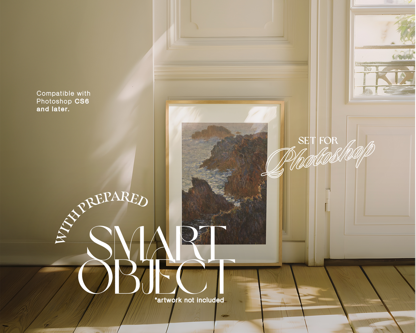 DIN A Wood Frame Golden Light Mockup