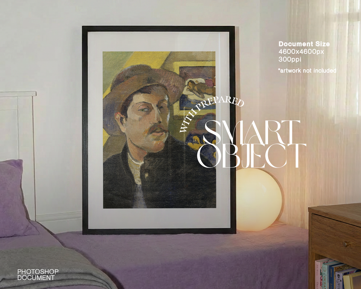 Black Frame in Aesthetic Retro Scene Mockup
