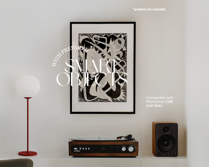 A3 Black Frame in Retro Minimalist Interior