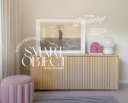 DIN A Landscape Frame Pastel Interior Mockup