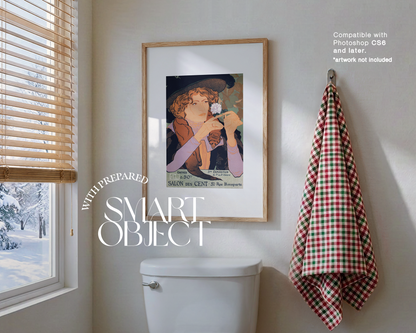DIN A Vertical Festive Bathroom Mockup