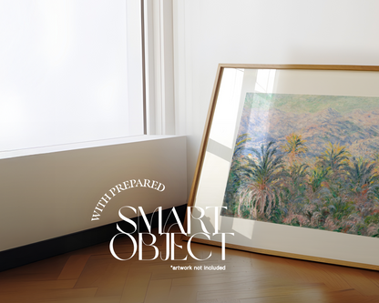 DIN A Landscape Leaning Wood Frame Mockup