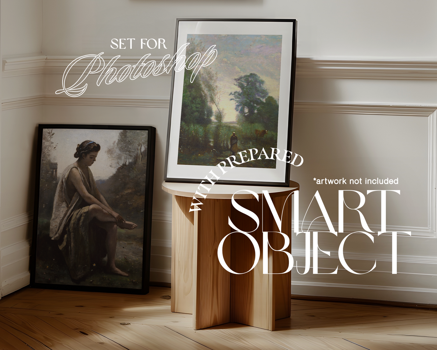 A3 Set of Three Frames Interior Scene Mockup