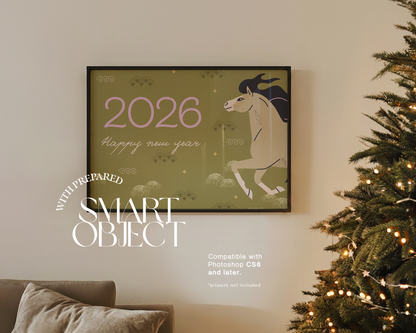 DIN A Landscape Frame on Christmas Mockup