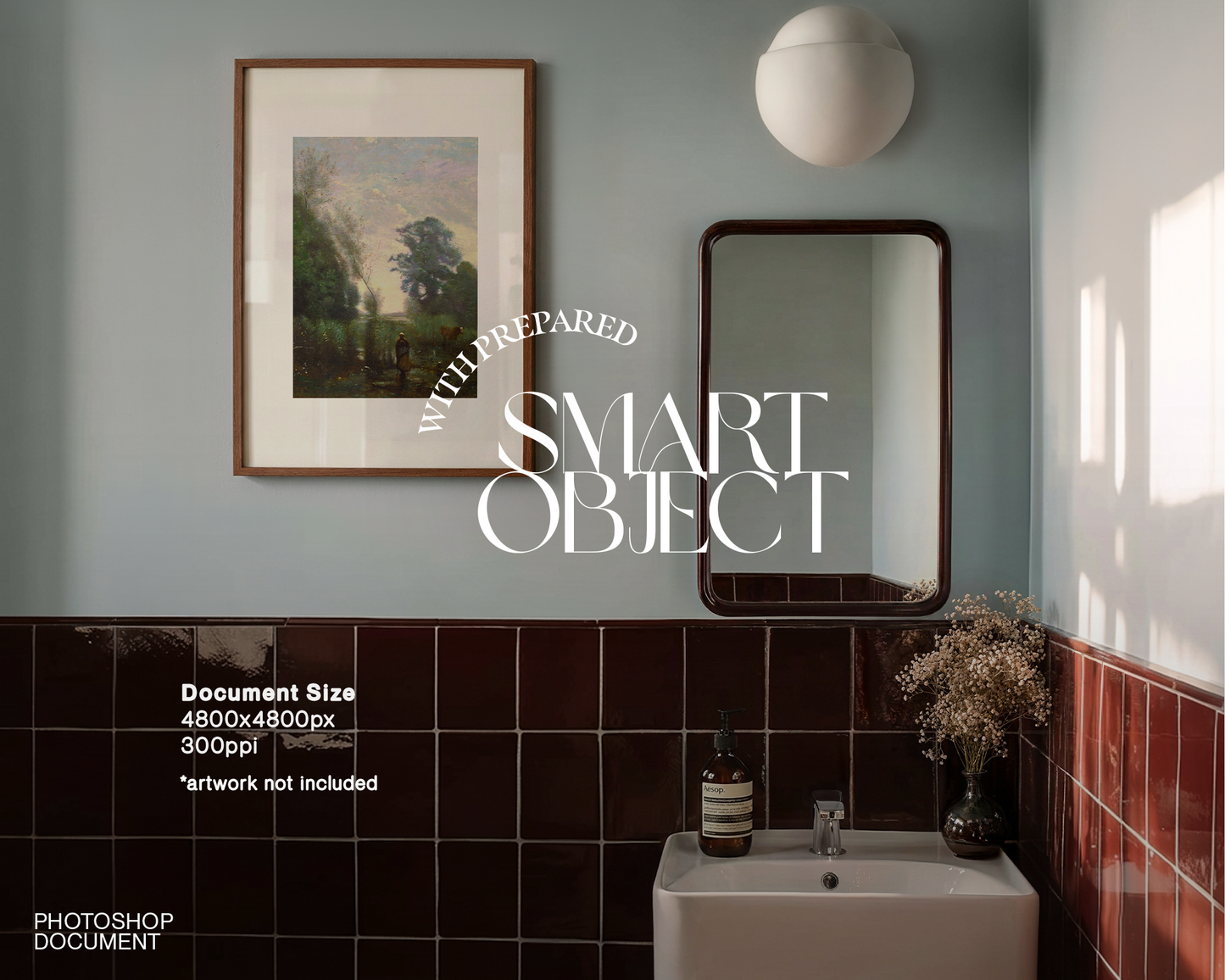DIN A Frame Moody Bathroom Mockup