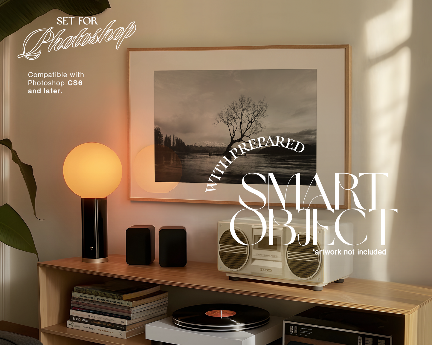 DIN A Large Landscape Frame in Retro Scene Mockup