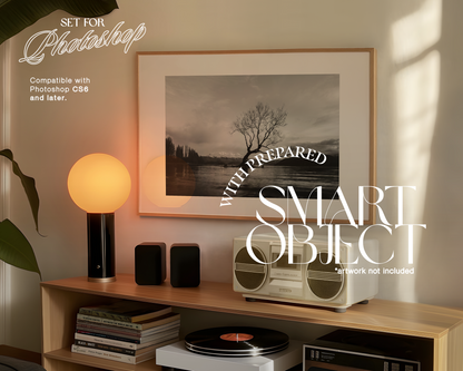 DIN A Large Landscape Frame in Retro Scene Mockup