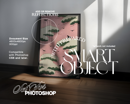 DIN A Leaning Frame Atmospheric Light Mockup