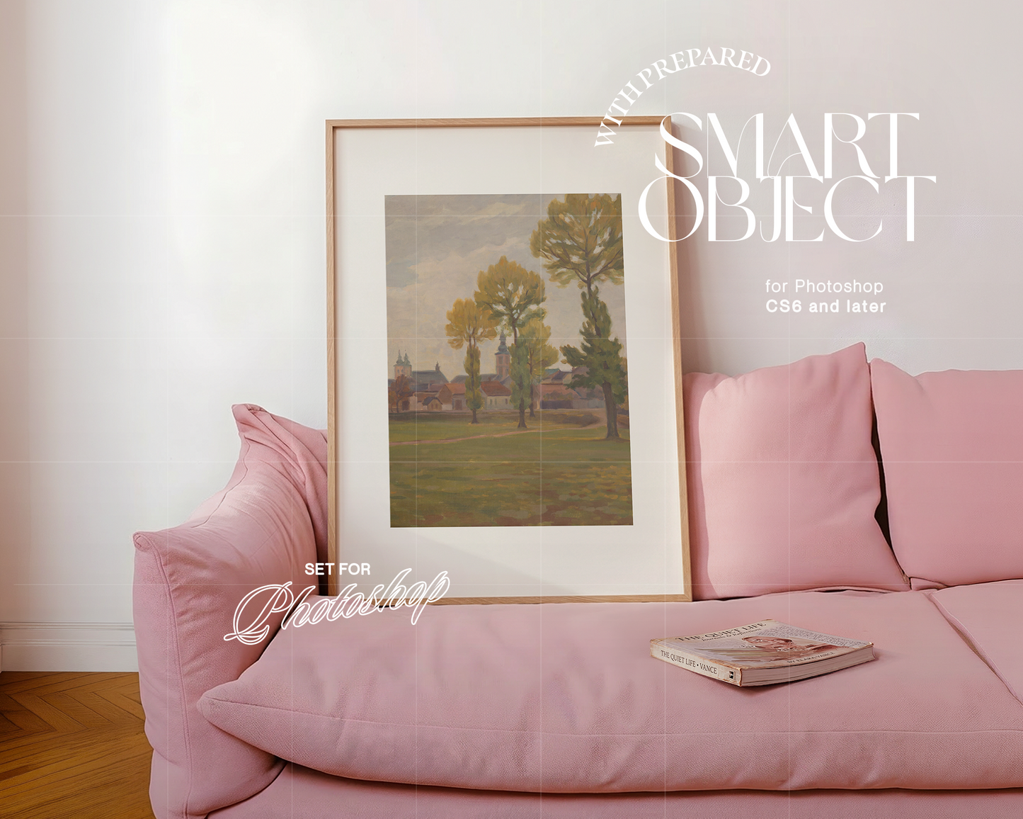 DIN A Frame on Pink Couch Mockup