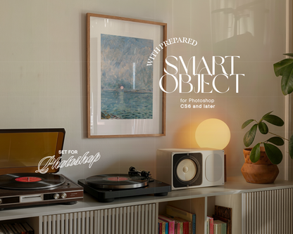 A3 Frame in Retro Scene with Vinyl Players Mockup