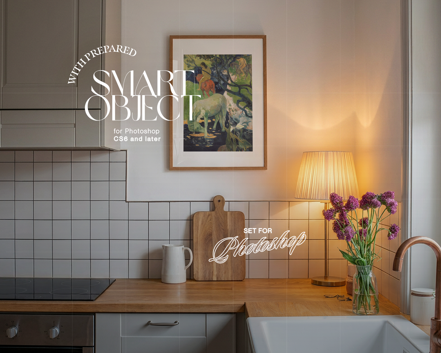 A3 Vertical Frame in Warmly Lit Kitchen Mockup
