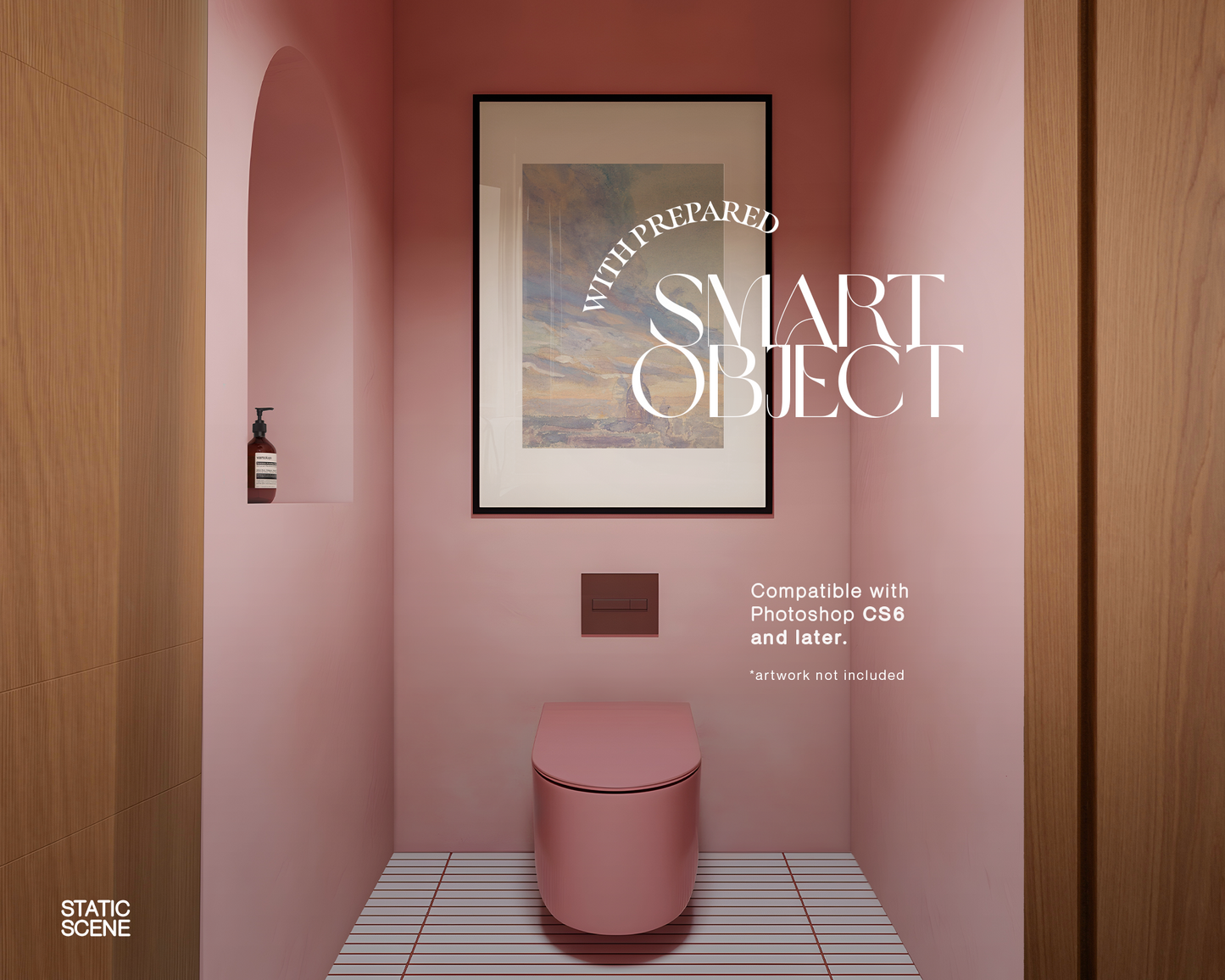 DIN A Black Frame Pink Loo Mockup