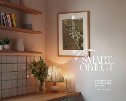 DIN A Vertical Frame in Moody Kitchen Mockup