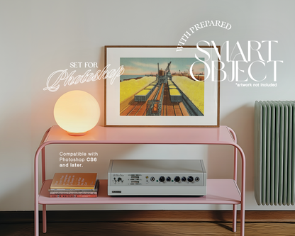 Set of Two White Frames Pastel Scene Mockup