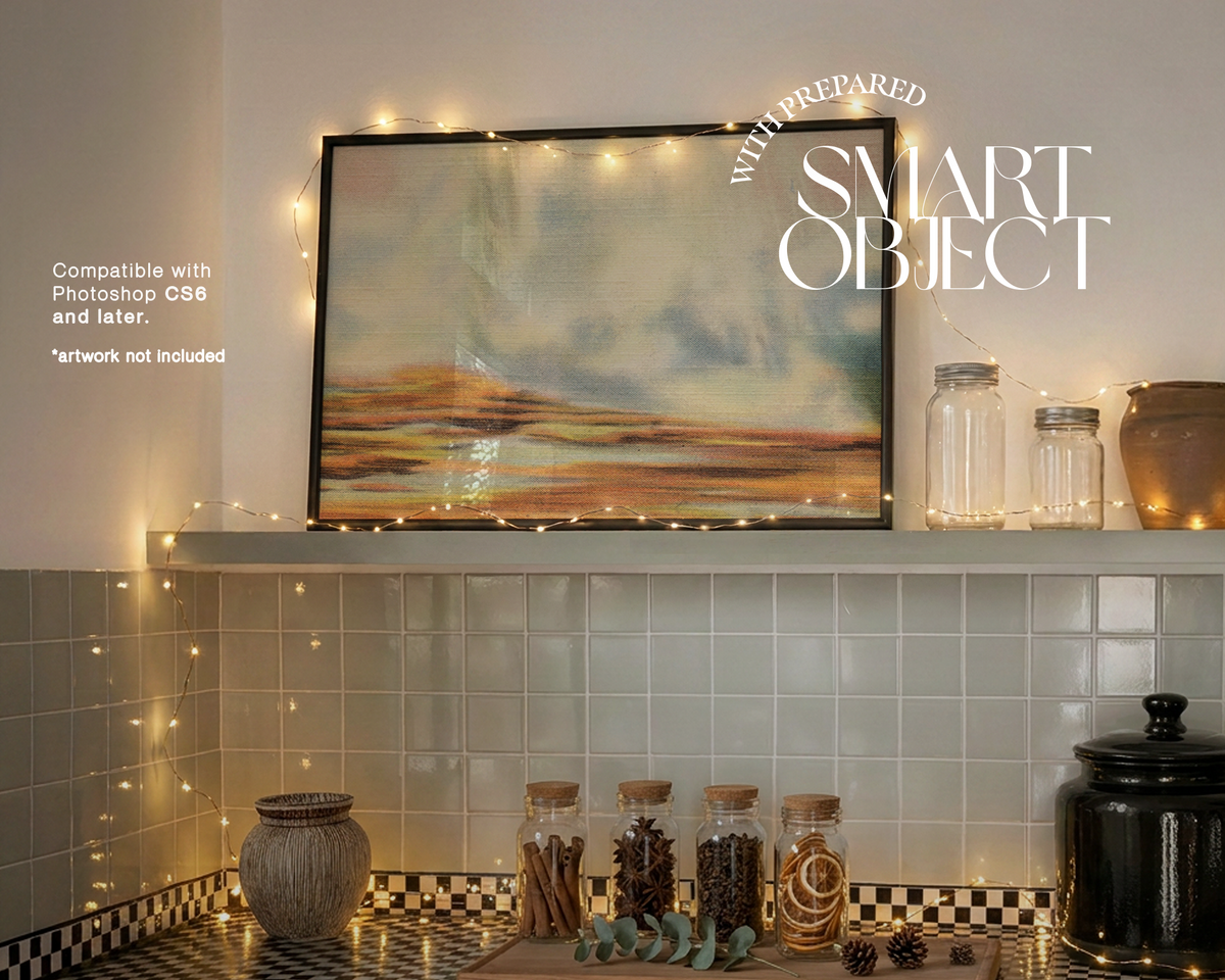 Vertical Frame Festive Bedroom Mockup