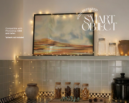Vertical Frame Festive Bedroom Mockup