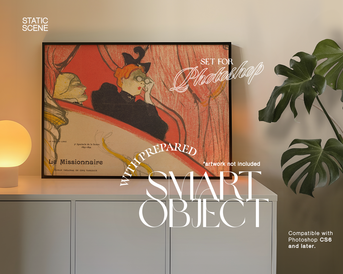 DIN A Large Landscape Frame in Minimalist Scene Mockup