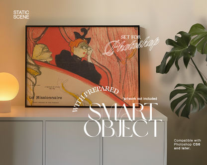 DIN A Large Landscape Frame in Minimalist Scene Mockup