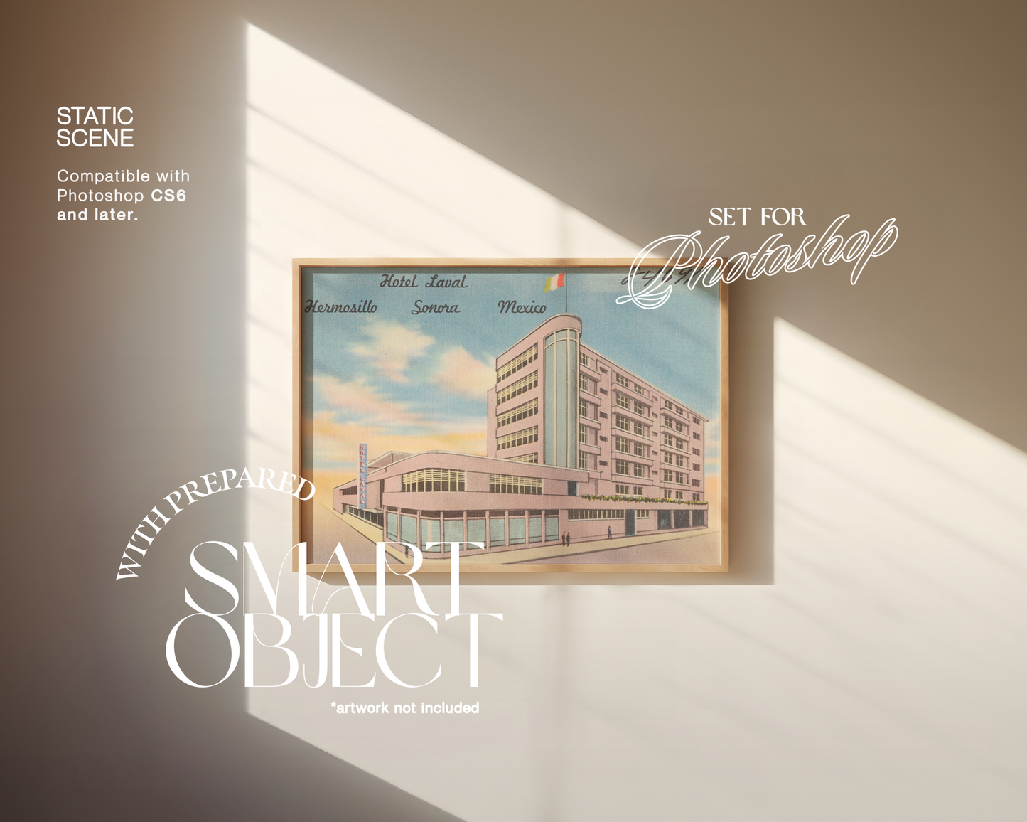 DIN A Horizontal Wood Frame in Minimalist Scene Mockup