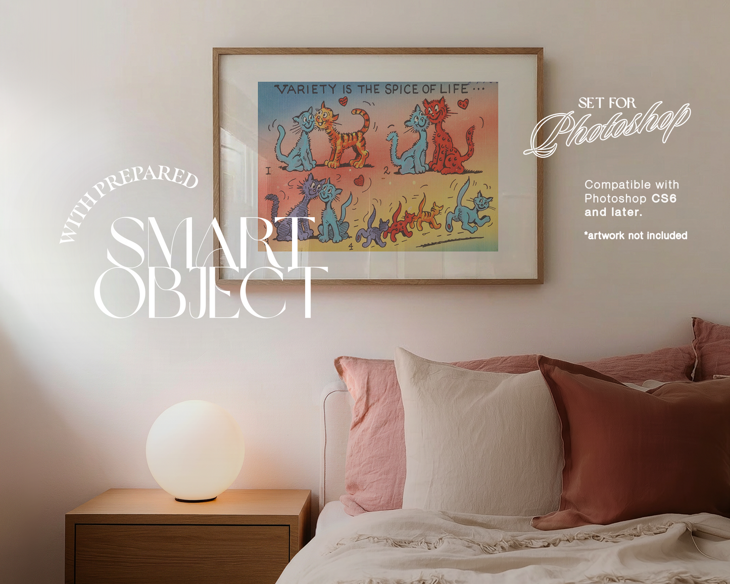 DIN A Landscape Frame Sweet Bedroom Mockup