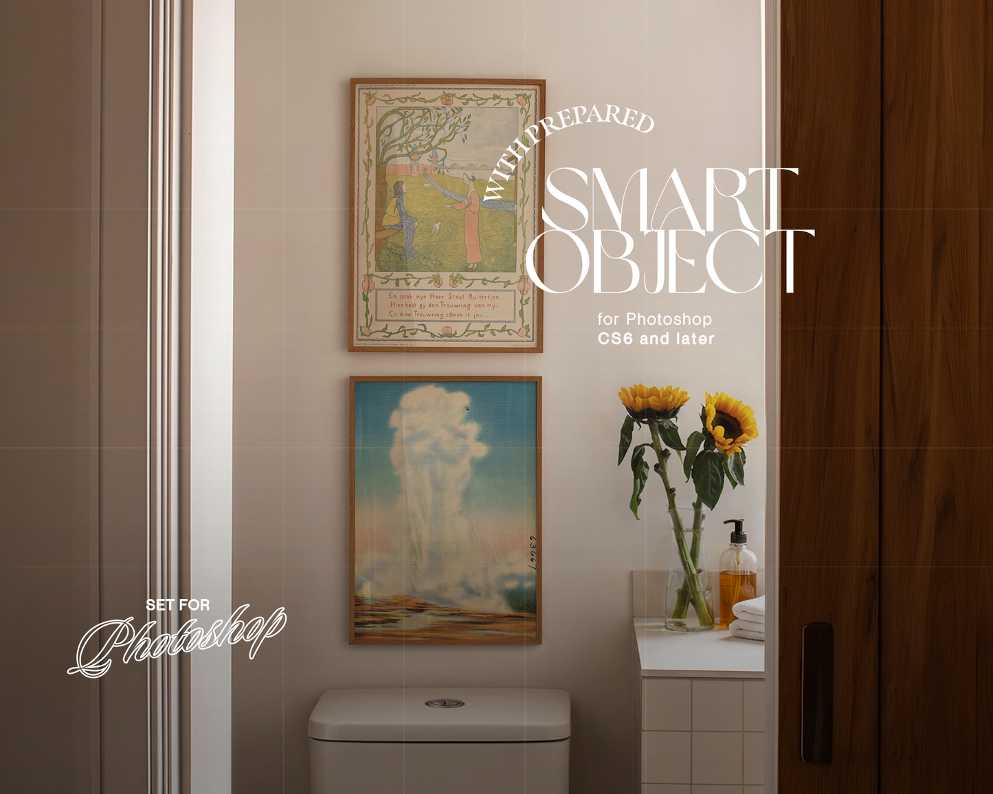 Two DIN A Vertical Frames in Bathroom Scene