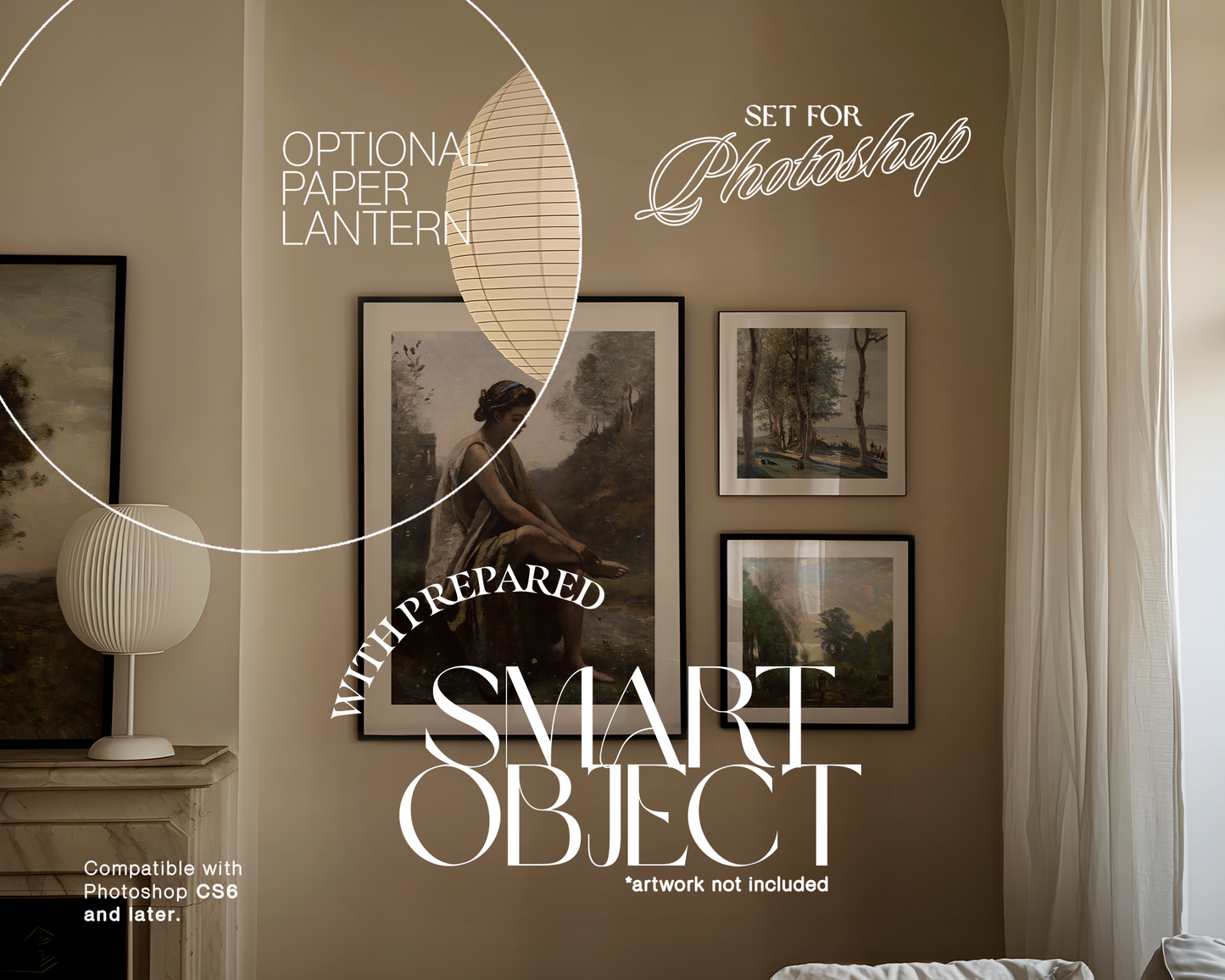 DIN A and 1x1 Gallery Wall Luxury Interior Mockup