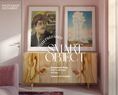 Two DIN A Frames in Aesthetic Pink Scene Mockup