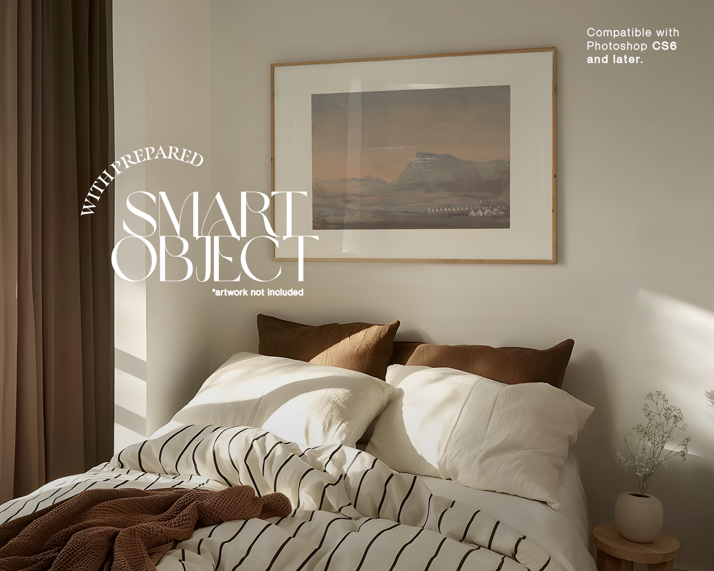 DIN A Landscape Frame in Cosy Bedroom Scene