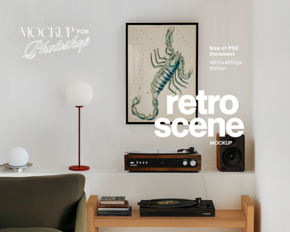 A3 Black Frame in Retro Minimalist Interior