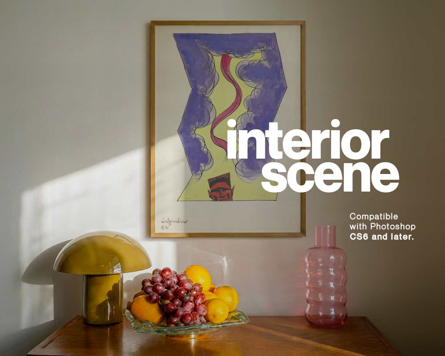 DIN A Vertical Frame Classic Interior Mockup