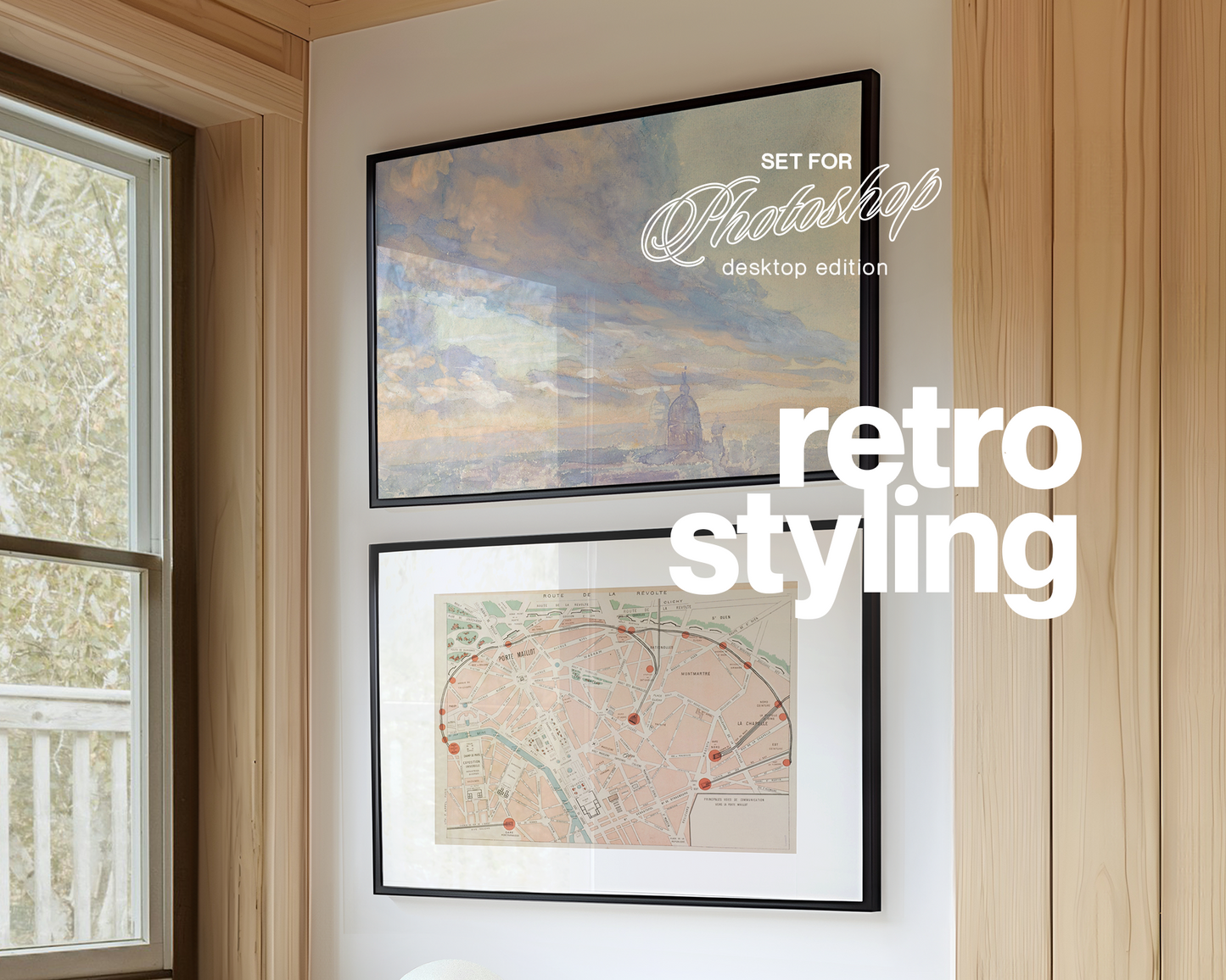 DIN A Landscape Frame Duo in Minimalist Study Mockup