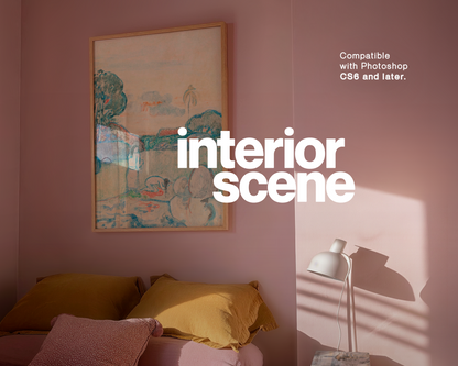 DIN A Frame Side-Angle View Pink Bedroom Mockup
