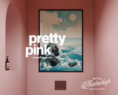 DIN A Black Frame Pink Loo Mockup