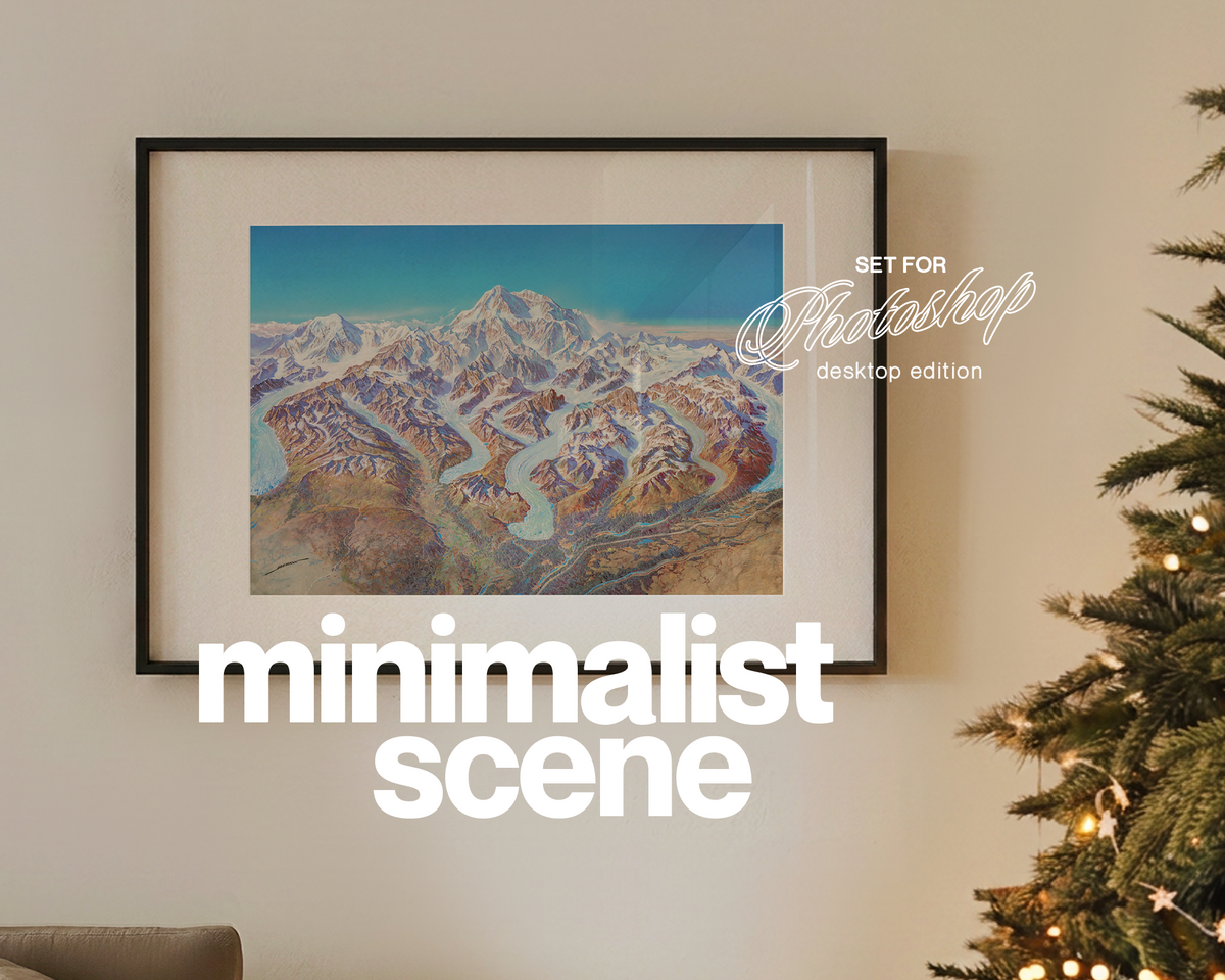 DIN A Landscape Frame on Christmas Mockup